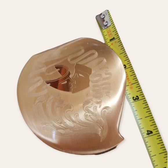 Vintage Elgin American Made in U.S.A. Goldtone Mirrored Powder Purse Compact - Picture 14 of 16